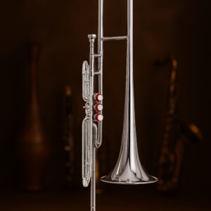 Valve Trombone in Bb – Chrome Brass with 3 Valves, Mouthpiece & Case