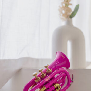 QueenBrass Pink Pocket Trumpet – Bb Pitch Student Mini Trumpet